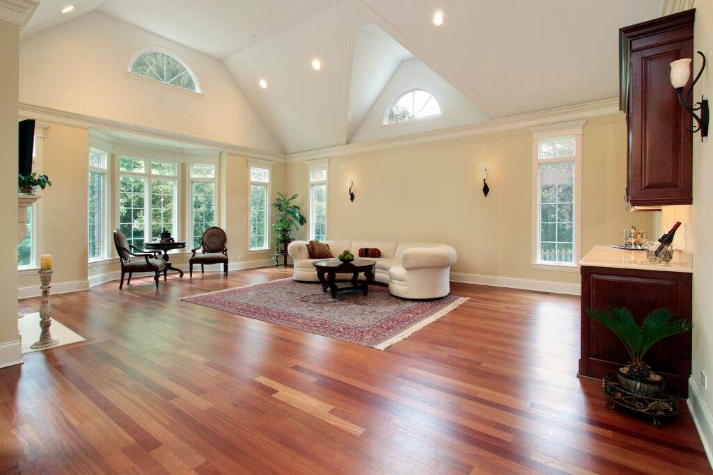 Hardwood flooring in home.